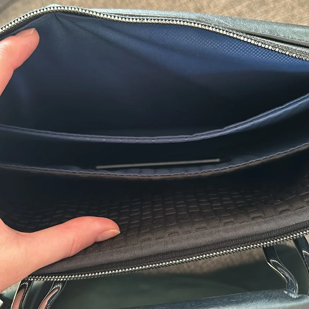 Tumi Slim Brief with padded compartment - Black with Black Leather